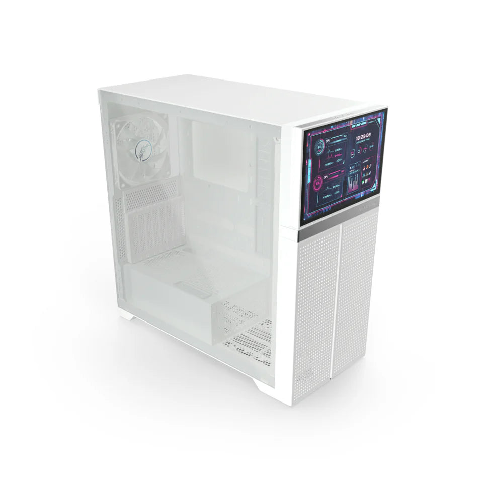 Valkyrie VK-02 Mid Tower ATX PC Case with LCD Screen White
